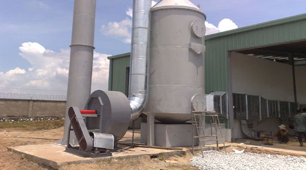 Khí thải lò hơi đốt củi